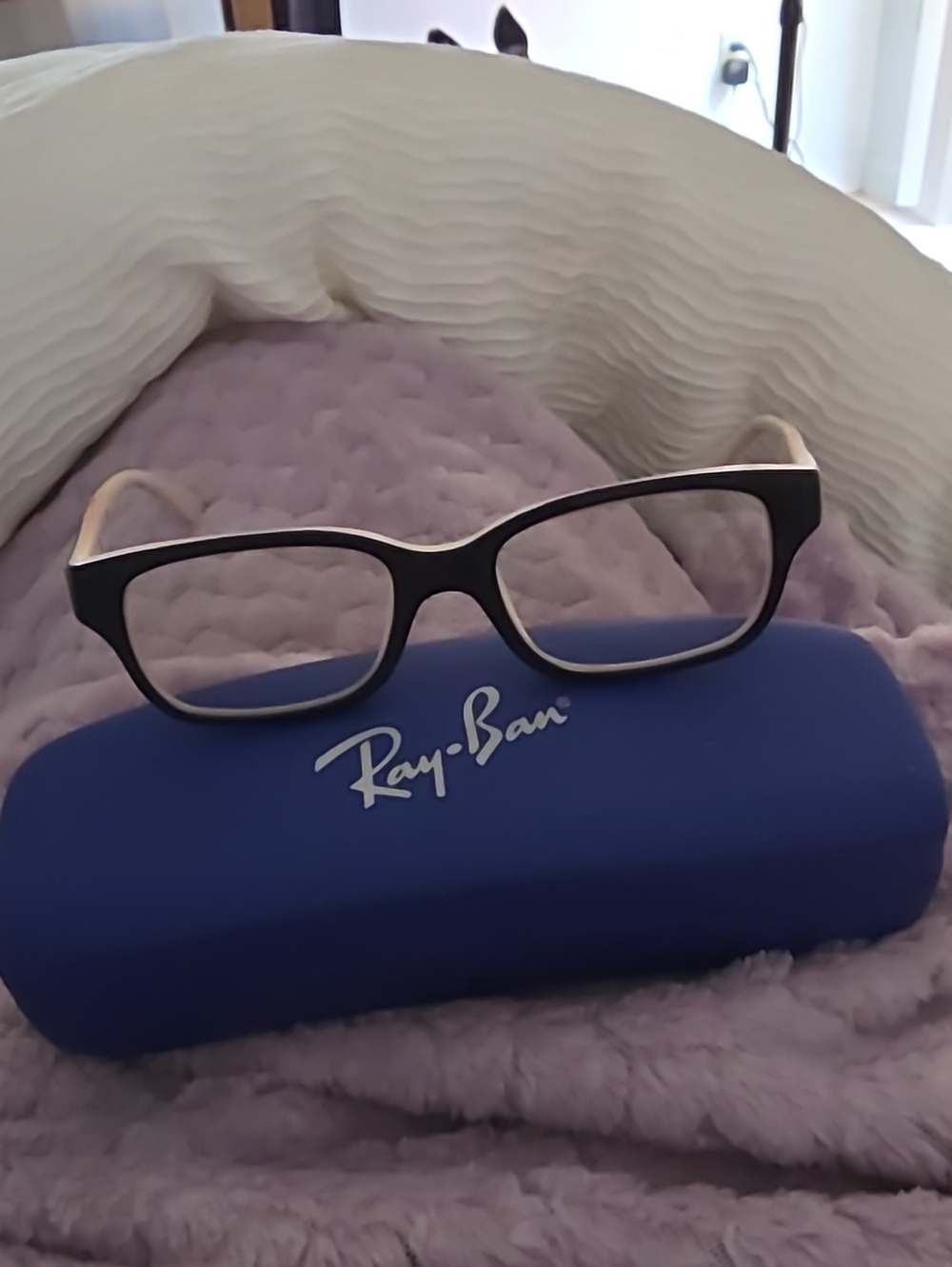 Ray-Ban Black & Cream Rectangular Optical Frames
